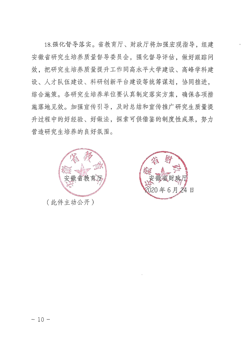 2021MPAcc院校信息:安徽省關于提升研究生培養質量的若干意見